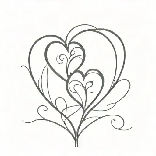Two Small And Simple Hearts Intertwined To Symbolize The Bond Between A Mother And Child