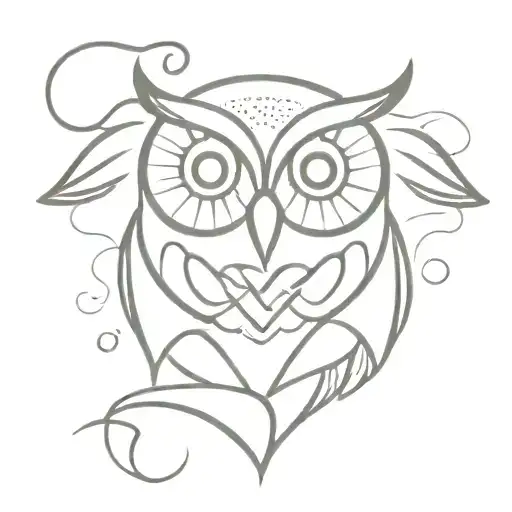 Owl Flying With Infinity Sign Face And Heart Face