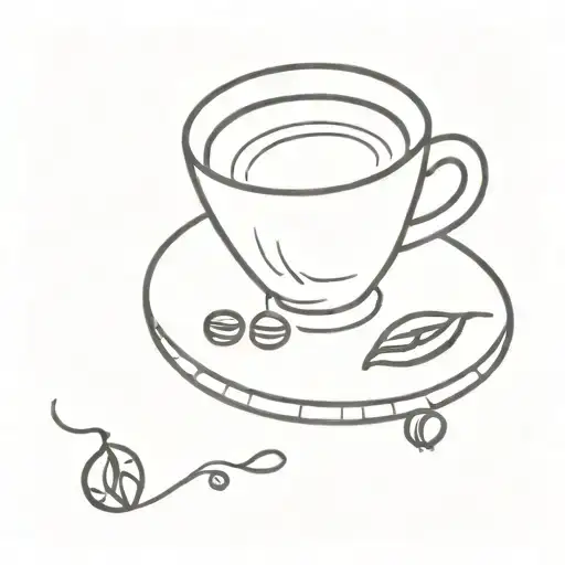 A Cup Of Coffee Surrounded By Coffee Beans