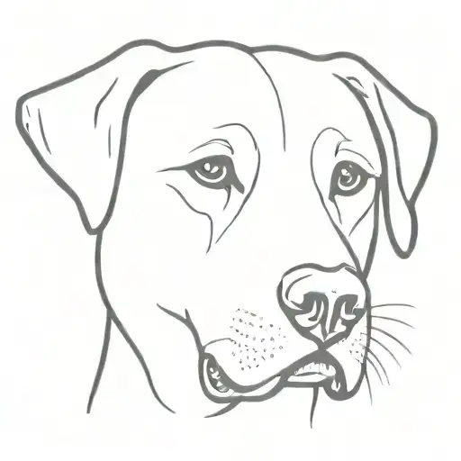 Black Lab Ears And Nose Outline