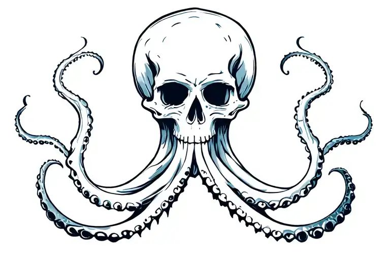 Kraken Whit Skulls