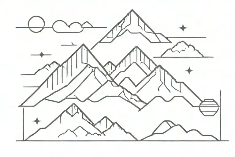 Mountain Range Geometric Minimalist