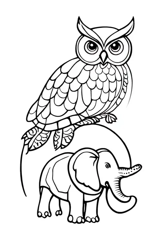 Owl Turtle And Elephant Adorned With Traditional