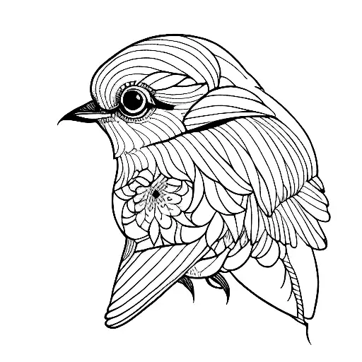 Jaybird Line Drawing