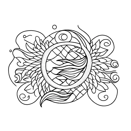 Koi Fish With Flowers