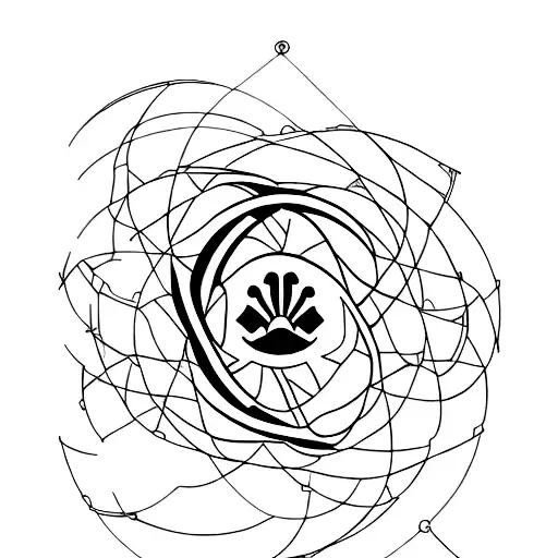 Minimalist Tattoo Of A Technical Diving Flag With A Golden Ratio Background