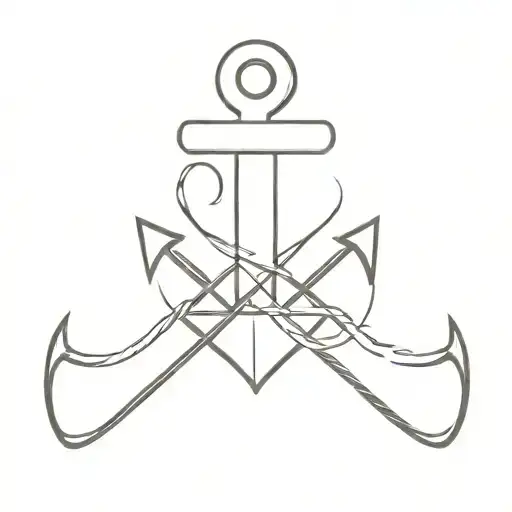A Minimalist Anchor Design With A Heart Integrated Into The Design