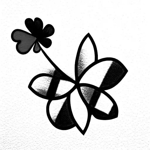 Small Four Leaf Clover With Irish Flag