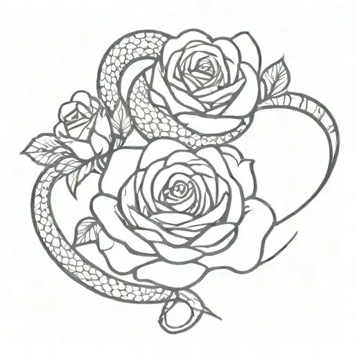 Snake And Roses