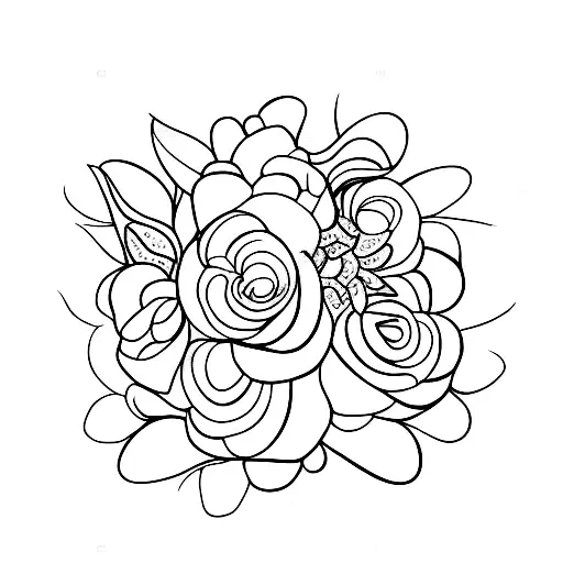 A Bouquet Of Flowers Arranged To Form The Shape Of An Open Book