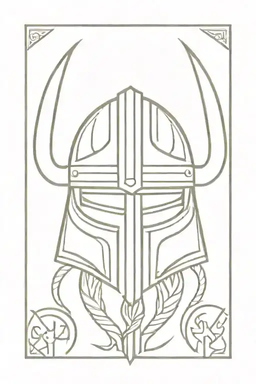 Viking Warrior Helmet With Intricate Scandinavian Runes Intertwined