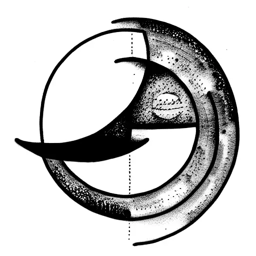 A Symbolic Sun And Moon Tattoo Representing Balance And Spirituality