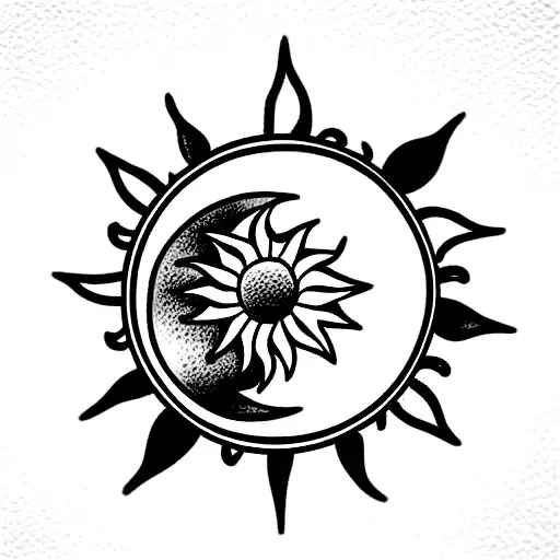 Sun And Moon And Flower