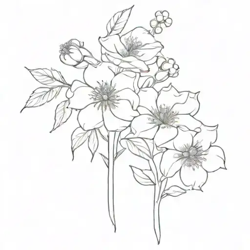 March June December And November Birth Flower Bouquet Together Family