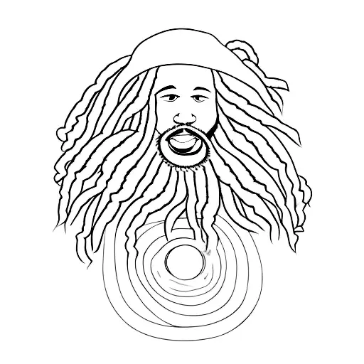 Rastaman With Dreadlocks At Jamaican Beach