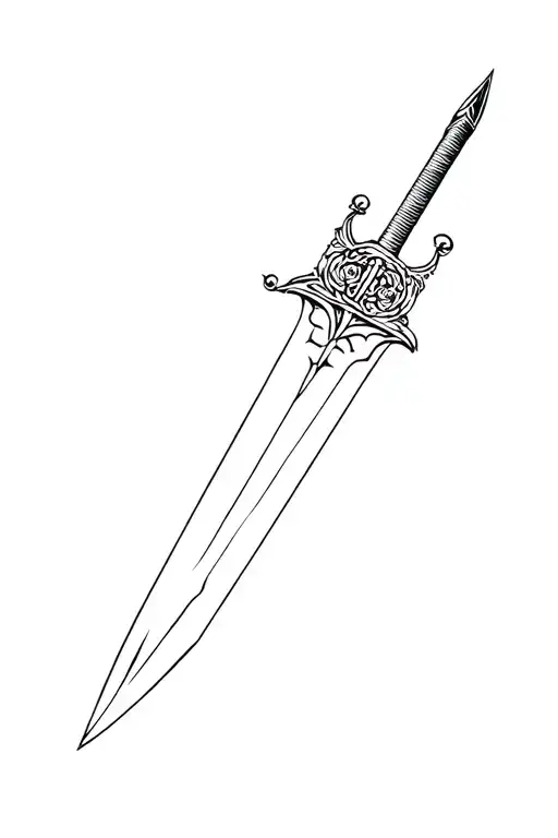 Sharp Dagger With Vintage Tile Style