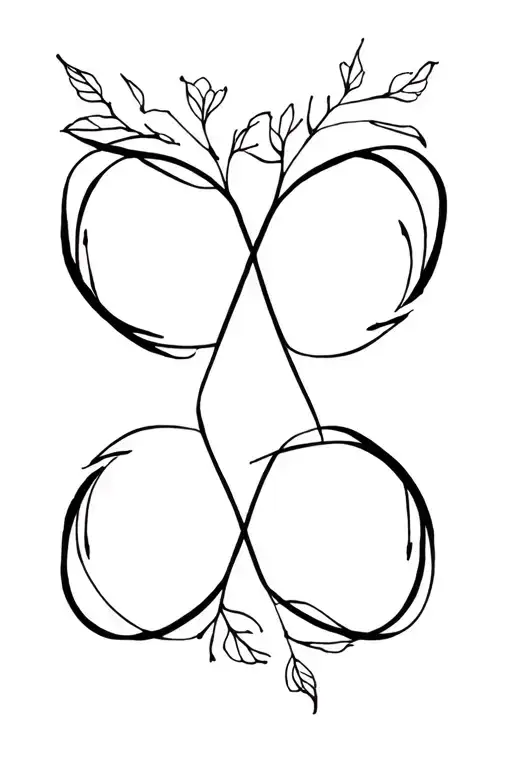 Rose And Honeysuckle Infinity Symbol Intertwined