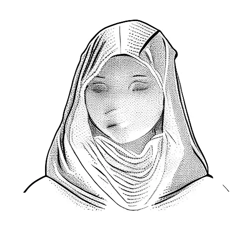 A Woman With A Hood Over Her Head