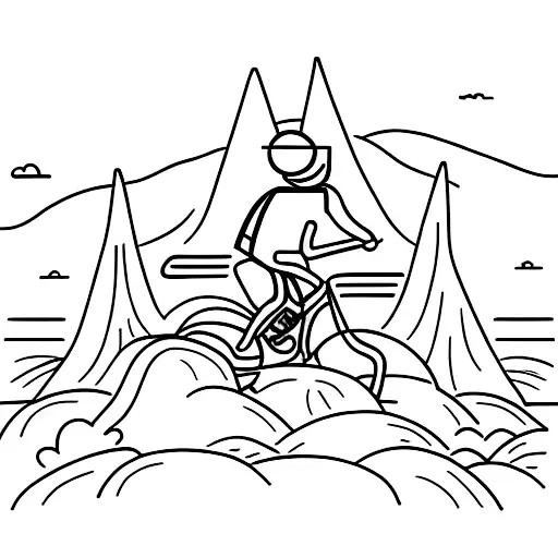 A Mountain Biker Riding Through A Tropical Jungle