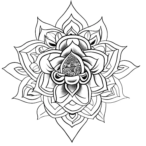 Long Laksmi Lotus With Om Symbol
