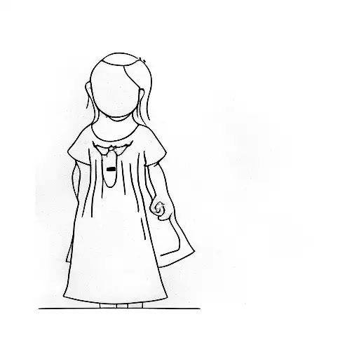 A Little Girl In A White Dress