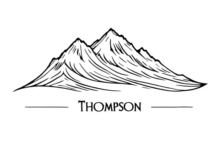 Mountain And Ocean Wave With Last Name Thompson