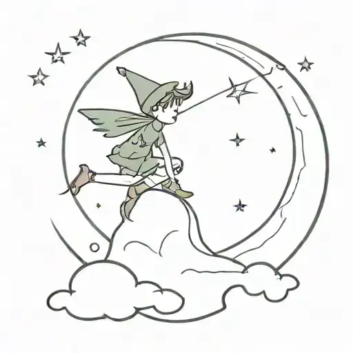Peter Pan Sitting On The Moon