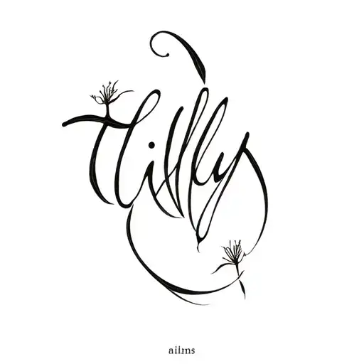 Tigerlilly That Blends Into The Word Lilly