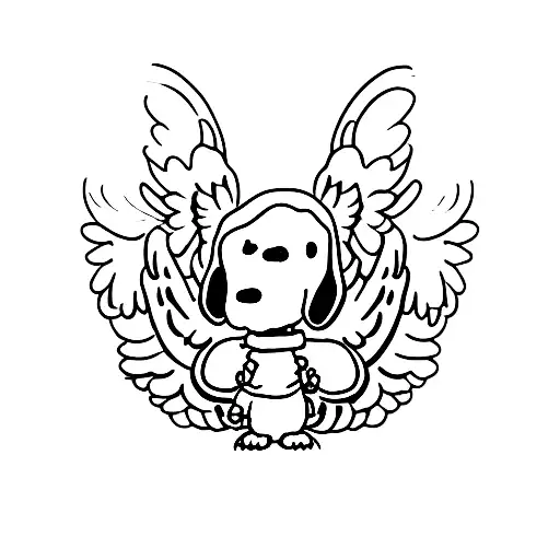 Sitting Snoopy With Angel Wings