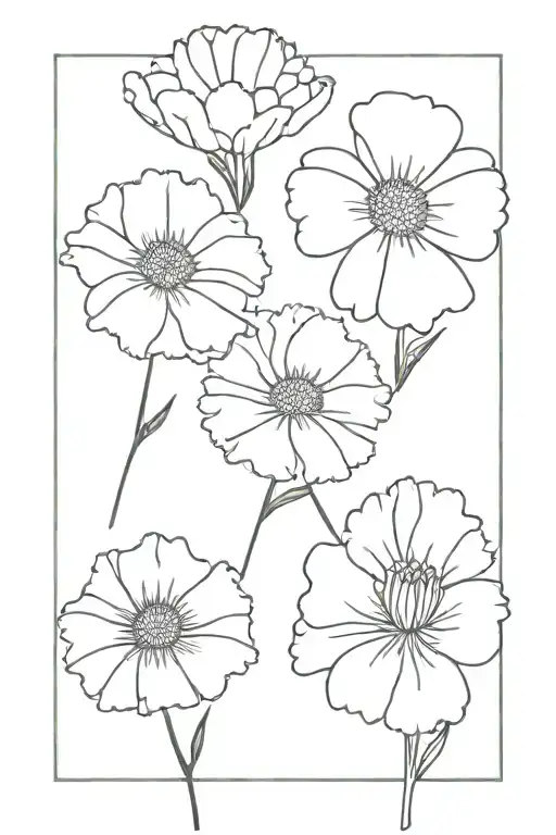 Carnation And Daisy Flower