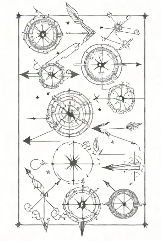 Arrows And Clock And Compass