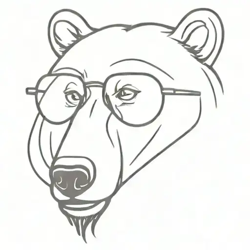 G Chracter A Bear Head Glasses