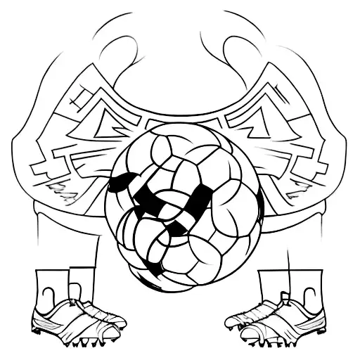 A Minimalist Tattoo Of A Soccer Player Wearing An Ldu Jersey