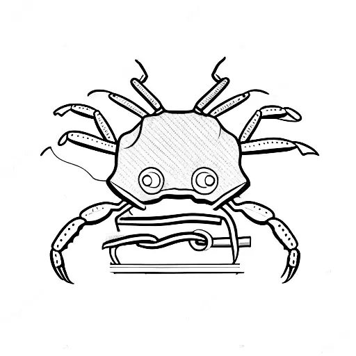 Crab Wearing A Slash Hat And Holding An Electric Guitar