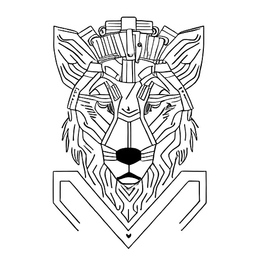 A Female Soldier With A Lioness Head Leading An Army Of Wolves