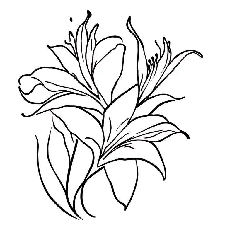 Lily Flowers Intertwined