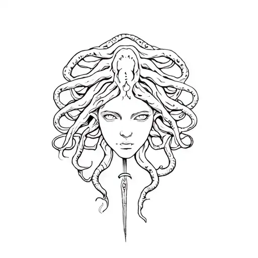 Medusa With Letter And Hidden Tentacle