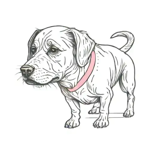 A Black Dog With A Pink Toy