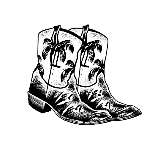 Palm Tree Cowboy Boots
