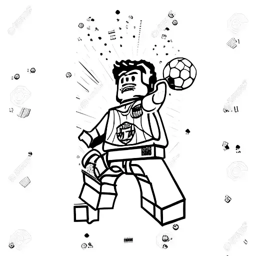 Lionel Messi In A Lego-inspired Soccer Uniform