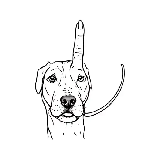 Dog With A Middle Finger