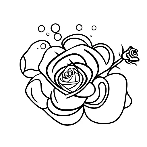 Small Cross And A Rose Twisting