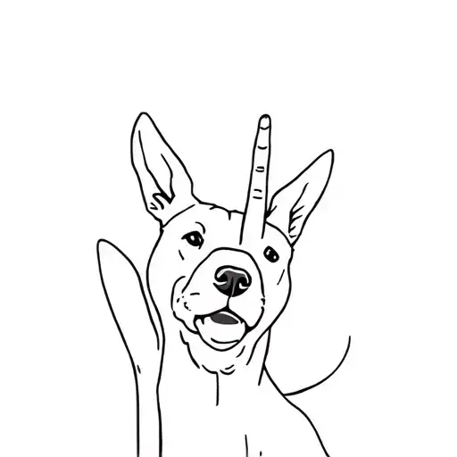 Dog Putting His Middle Finger Up