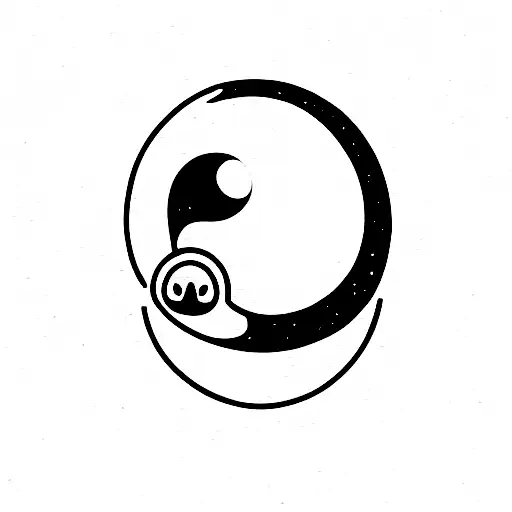 Cute Ghost Wearing Headphones On A Crescent Moon