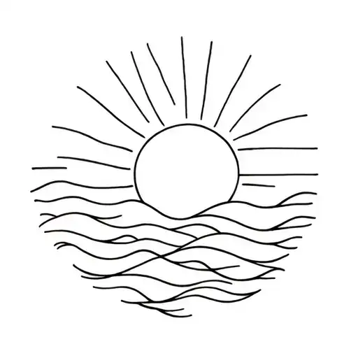 Sea Waves And Sun Shining