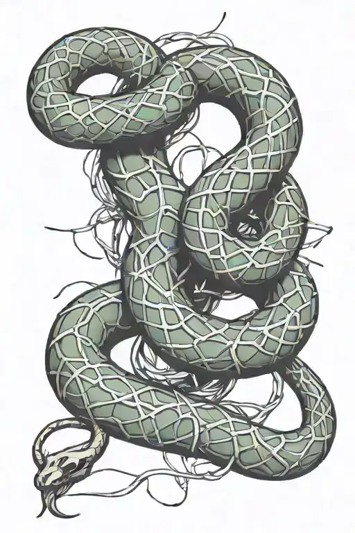 Snake And Barbed Wire Wrapped