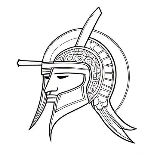 Samurai And Greek Hoplite Helmet