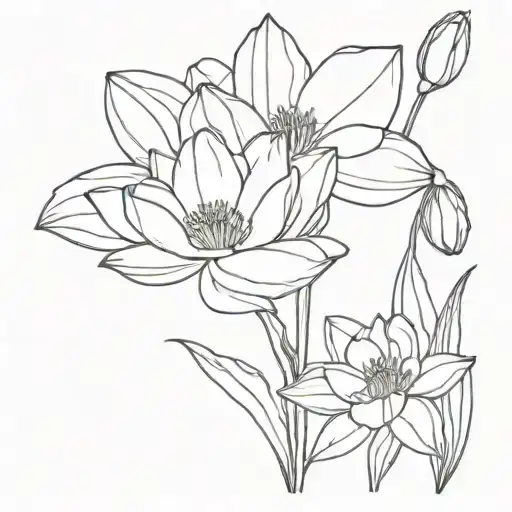 Water Lily And Daffodil