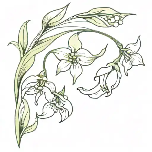 Lily Of The Valley Interwined With Narcissus Flower