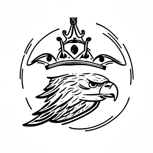 Eagle On A Tugboat Wearing A Crown